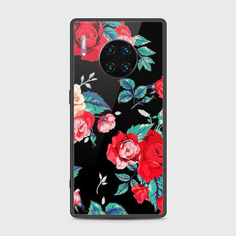 Huawei Mate 30 Pro Cover - Floral Series - HQ Ultra Shine Premium Infinity Glass Soft Silicon Borders Case