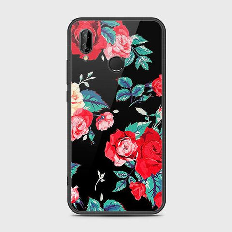 Huawei P20 Lite 2019 Cover - Floral Series - HQ Ultra Shine Premium Infinity Glass Soft Silicon Borders Case