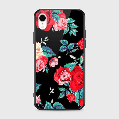iPhone XR Cover - Floral Series - HQ Ultra Shine Premium Infinity Glass Soft Silicon Borders Case