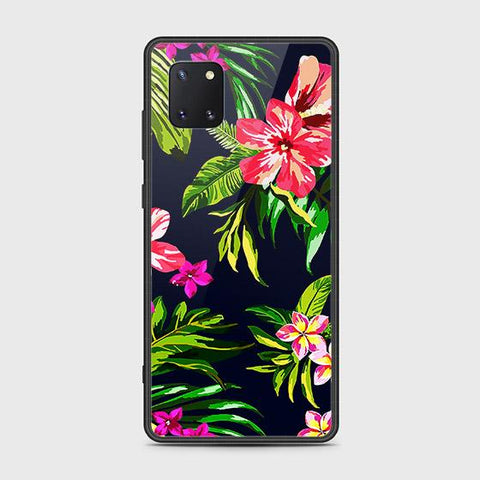 Samsung Galaxy Note 10 Lite Cover - Floral Series - HQ Ultra Shine Premium Infinity Glass Soft Silicon Borders Case