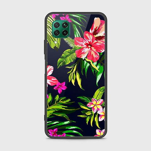 Huawei P40 Lite Cover - Floral Series - HQ Ultra Shine Premium Infinity Glass Soft Silicon Borders Case