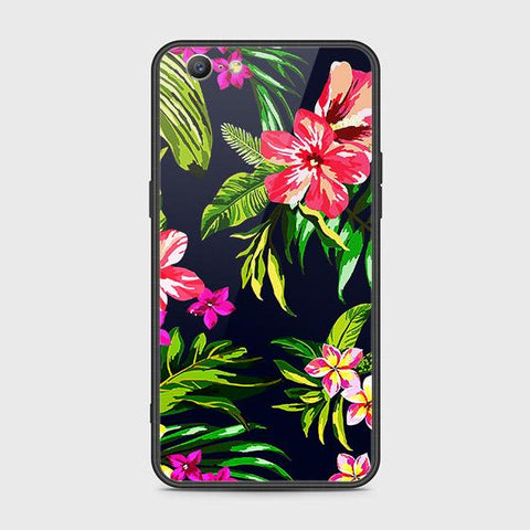 Oppo A39 Cover - Floral Series - HQ Ultra Shine Premium Infinity Glass Soft Silicon Borders Case