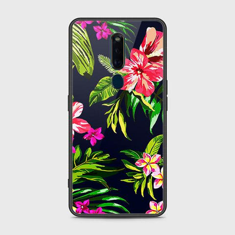 Oppo F11 Pro Cover - Floral Series - HQ Ultra Shine Premium Infinity Glass Soft Silicon Borders Case