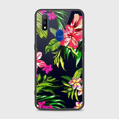 Realme 3 Pro Cover - Floral Series - HQ Ultra Shine Premium Infinity Glass Soft Silicon Borders Case