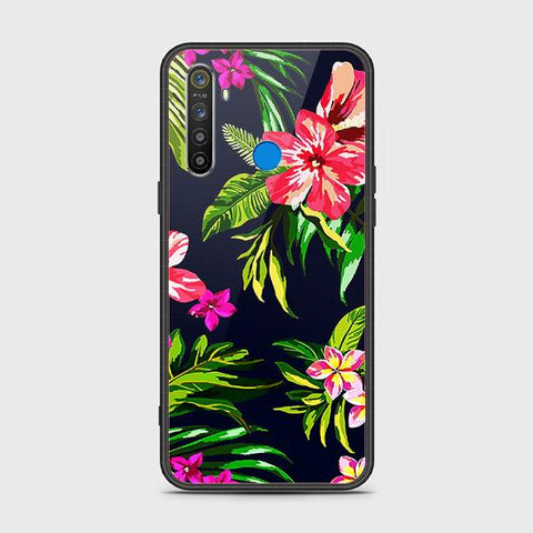 Realme 5i Cover - Floral Series - HQ Ultra Shine Premium Infinity Glass Soft Silicon Borders Case