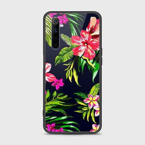 Realme 6 Cover - Floral Series - HQ Ultra Shine Premium Infinity Glass Soft Silicon Borders Case