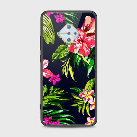 Vivo Y51 Cover - Floral Series - HQ Ultra Shine Premium Infinity Glass Soft Silicon Borders Case