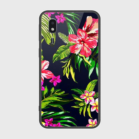 Samsung Galaxy A2 Core Cover - Floral Series - HQ Ultra Shine Premium Infinity Glass Soft Silicon Borders Case