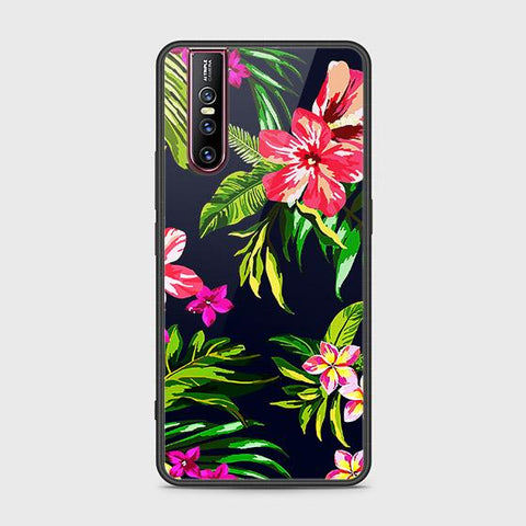 Vivo V15 Pro Cover - Floral Series - HQ Ultra Shine Premium Infinity Glass Soft Silicon Borders Case