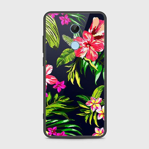 Xiaomi Redmi 5 Cover - Floral Series - HQ Ultra Shine Premium Infinity Glass Soft Silicon Borders Case