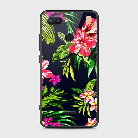 Xiaomi Redmi 6 Cover - Floral Series - HQ Ultra Shine Premium Infinity Glass Soft Silicon Borders Case