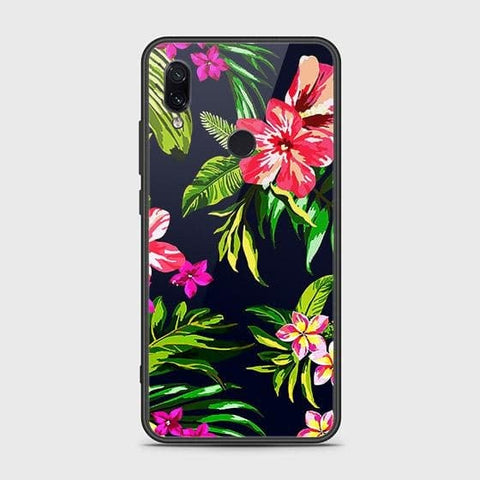 Xiaomi Redmi Note 7 Cover - Floral Series - HQ Ultra Shine Premium Infinity Glass Soft Silicon Borders Case