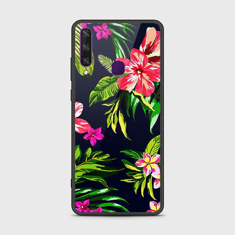 Huawei Y6p Cover - Floral Series - HQ Ultra Shine Premium Infinity Glass Soft Silicon Borders Case