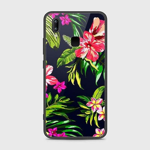 Vivo Y95 Cover - Floral Series - HQ Ultra Shine Premium Infinity Glass Soft Silicon Borders Case