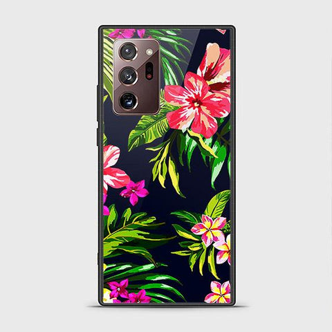 Samsung Galaxy Note 20 Ultra Cover - Floral Series - HQ Ultra Shine Premium Infinity Glass Soft Silicon Borders Case