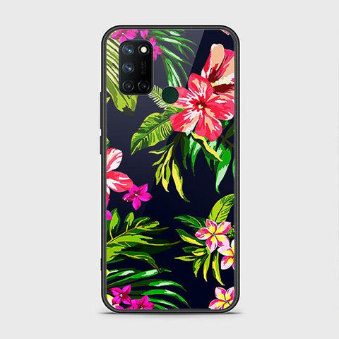 Realme C17 Cover - Floral Series - HQ Ultra Shine Premium Infinity Glass Soft Silicon Borders Case