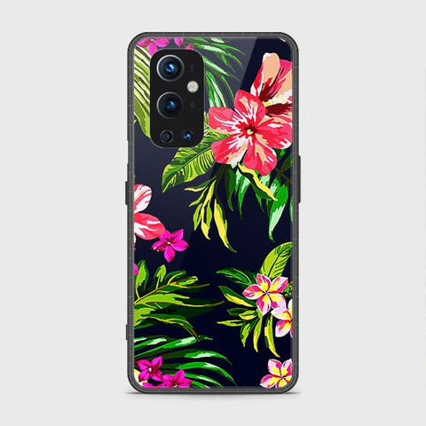 Oneplus 9 Pro Cover - Floral Series - HQ Ultra Shine Premium Infinity Glass Soft Silicon Borders Case