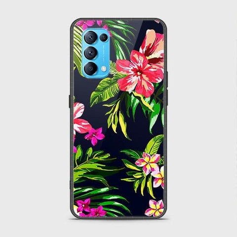 Oppo Reno 5 5G Cover - Floral Series - HQ Ultra Shine Premium Infinity Glass Soft Silicon Borders Case