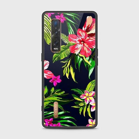 Oppo Find X2 Pro Cover - Floral Series - HQ Ultra Shine Premium Infinity Glass Soft Silicon Borders Case