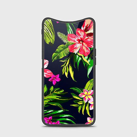 Oppo Find X Cover - Floral Series - HQ Ultra Shine Premium Infinity Glass Soft Silicon Borders Case