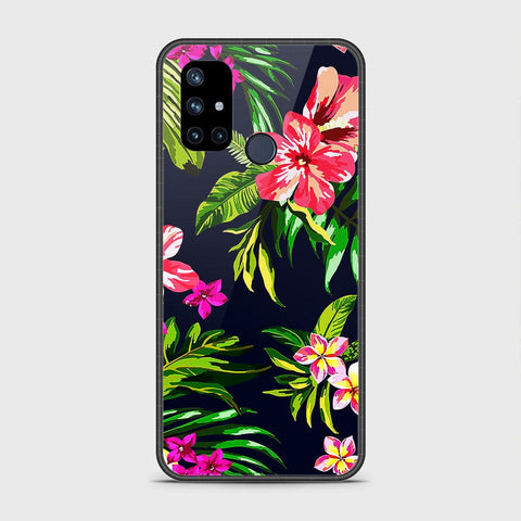 OnePlus Nord N10 5G Cover- Floral Series - HQ Ultra Shine Premium Infinity Glass Soft Silicon Borders Case