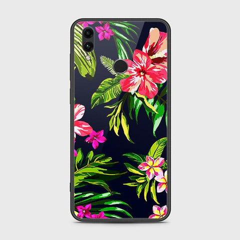 Huawei Honor 10 Lite Cover - Floral Series - HQ Ultra Shine Premium Infinity Glass Soft Silicon Borders Case