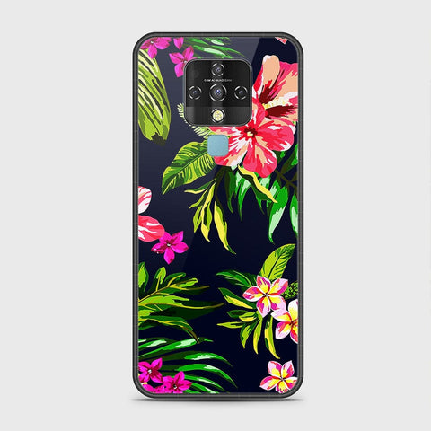 Tecno Camon 16 Cover - Floral Series - HQ Ultra Shine Premium Infinity Glass Soft Silicon Borders Case