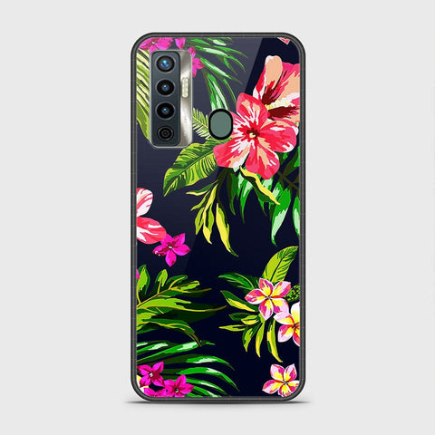 Tecno Camon 17 Cover - Floral Series - HQ Ultra Shine Premium Infinity Glass Soft Silicon Borders Case