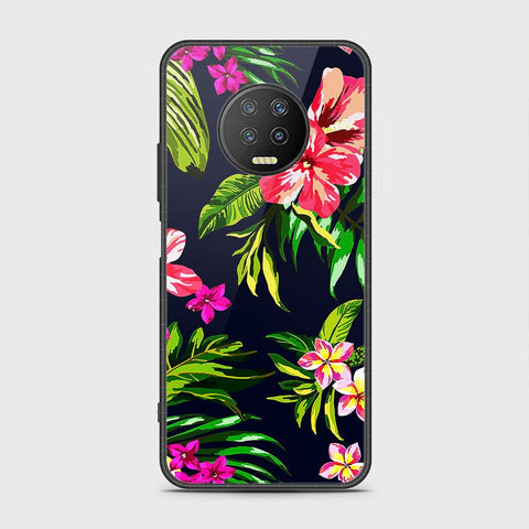 Infinix Note 7 Cover- Floral Series - HQ Ultra Shine Premium Infinity Glass Soft Silicon Borders Case