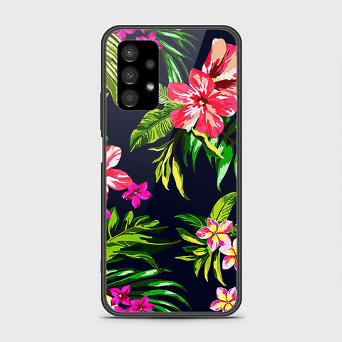 Samsung Galaxy A13 4G Cover- Floral Series - HQ Ultra Shine Premium Infinity Glass Soft Silicon Borders Case