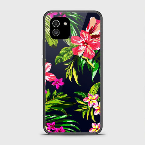 Samsung Galaxy A03 Cover- Floral Series - HQ Ultra Shine Premium Infinity Glass Soft Silicon Borders Case
