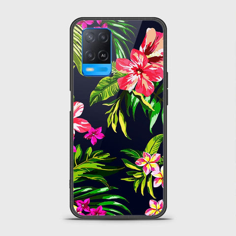 Oppo A54 4G Cover- Floral Series - HQ Ultra Shine Premium Infinity Glass Soft Silicon Borders Case