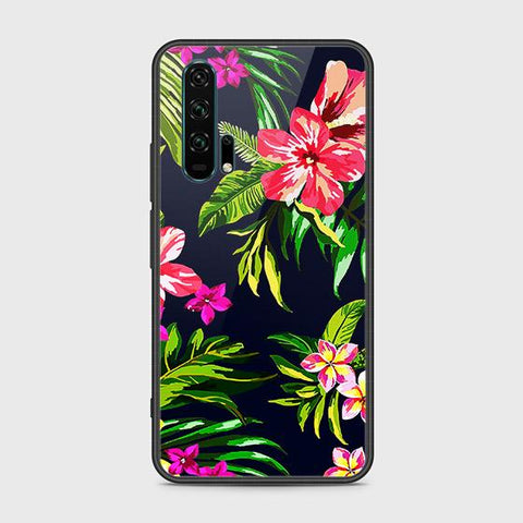 Honor 20 Pro Cover - Floral Series - HQ Ultra Shine Premium Infinity Glass Soft Silicon Borders Case