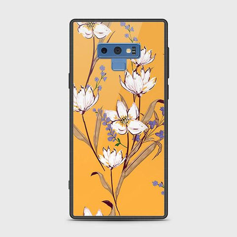 Samsung Galaxy Note 9 Cover - Floral Series - HQ Ultra Shine Premium Infinity Glass Soft Silicon Borders Case