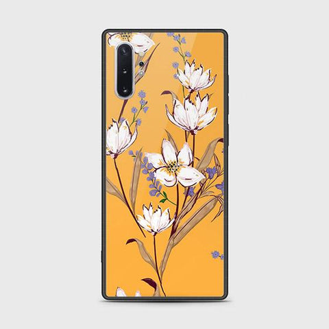 Samsung Galaxy Note 10 Plus Cover - Floral Series - HQ Ultra Shine Premium Infinity Glass Soft Silicon Borders Case