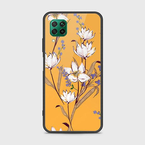 Huawei P40 Lite Cover - Floral Series - HQ Ultra Shine Premium Infinity Glass Soft Silicon Borders Case