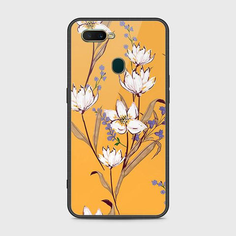 Oppo A7 Cover - Floral Series - HQ Ultra Shine Premium Infinity Glass Soft Silicon Borders Case
