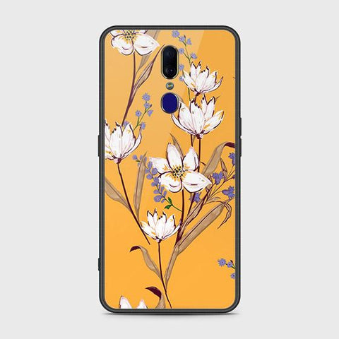 Oppo A9 Cover - Floral Series - HQ Ultra Shine Premium Infinity Glass Soft Silicon Borders Case