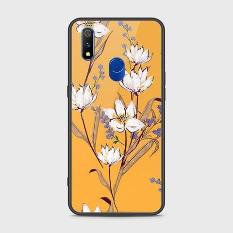 Realme 3 Pro Cover - Floral Series - HQ Ultra Shine Premium Infinity Glass Soft Silicon Borders Case