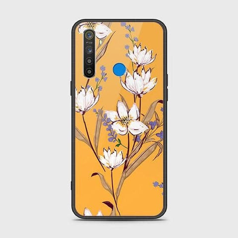 Realme 5s Cover - Floral Series - HQ Ultra Shine Premium Infinity Glass Soft Silicon Borders Case