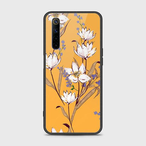 Realme 6 Cover - Floral Series - HQ Ultra Shine Premium Infinity Glass Soft Silicon Borders Case