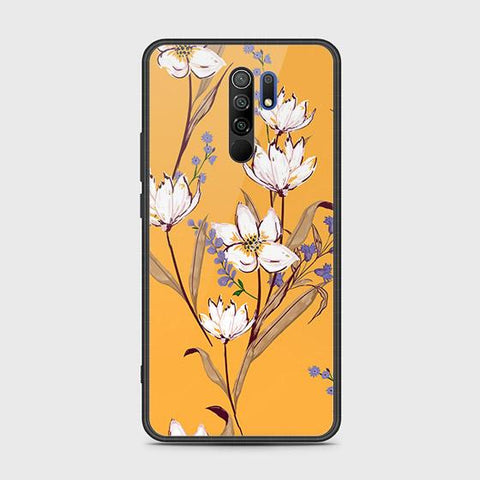 Xiaomi Redmi 9 Cover - Floral Series - HQ Ultra Shine Premium Infinity Glass Soft Silicon Borders Case