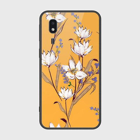 Samsung Galaxy A2 Core Cover - Floral Series - HQ Ultra Shine Premium Infinity Glass Soft Silicon Borders Case