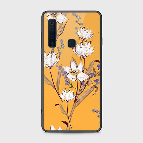 Samsung Galaxy A9 2018 Cover - Floral Series - HQ Ultra Shine Premium Infinity Glass Soft Silicon Borders Case