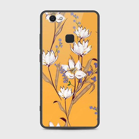 Vivo V7 Plus Cover - Floral Series - HQ Ultra Shine Premium Infinity Glass Soft Silicon Borders Case