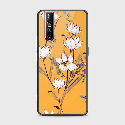 Vivo V15 Pro Cover - Floral Series - HQ Ultra Shine Premium Infinity Glass Soft Silicon Borders Case