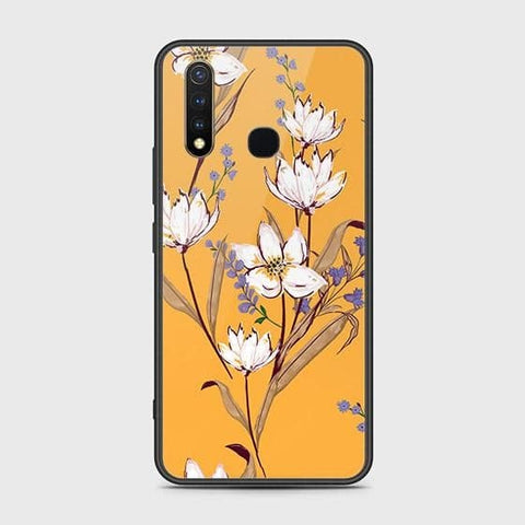 Vivo Y19 Cover - Floral Series - HQ Ultra Shine Premium Infinity Glass Soft Silicon Borders Case