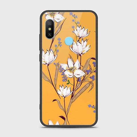 Xiaomi Redmi Note 6 Pro Cover - Floral Series - HQ Ultra Shine Premium Infinity Glass Soft Silicon Borders Case