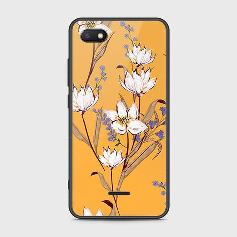 Xiaomi Redmi 6A Cover - Floral Series - HQ Ultra Shine Premium Infinity Glass Soft Silicon Borders Case