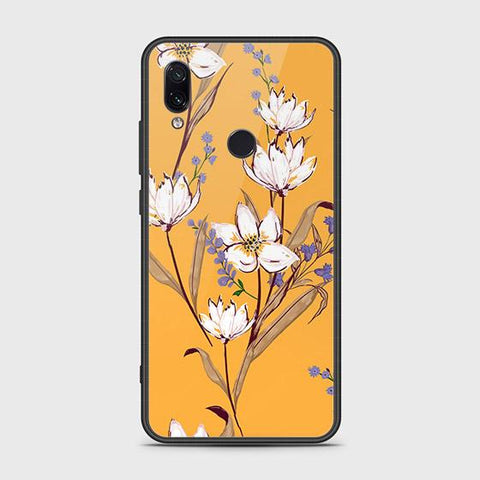Xiaomi Redmi Note 7 Cover - Floral Series - HQ Ultra Shine Premium Infinity Glass Soft Silicon Borders Case